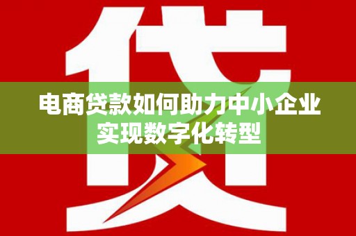 嘉兴电商贷款如何助力中小企业实现数字化转型