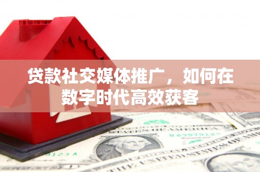 随州贷款社交媒体推广，如何在数字时代高效获客