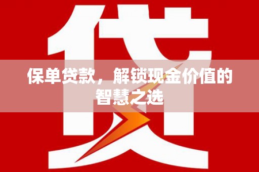 南靖保单贷款，解锁现金价值的智慧之选