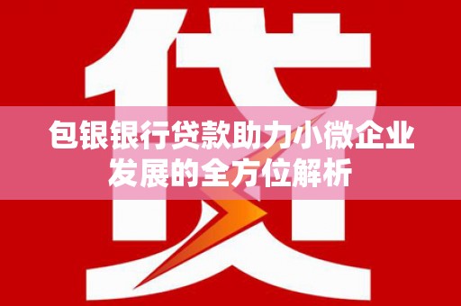 得荣包银银行贷款助力小微企业发展的全方位解析