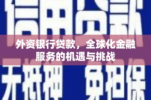 德宏外资银行贷款，全球化金融服务的机遇与挑战