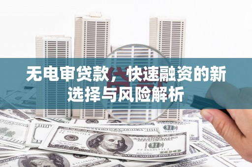 花莲无电审贷款，快速融资的新选择与风险解析