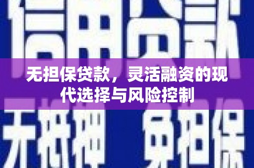 万年无担保贷款，灵活融资的现代选择与风险控制
