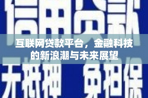 天峨互联网贷款平台，金融科技的新浪潮与未来展望