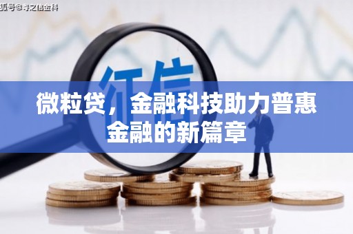 将军微粒贷，金融科技助力普惠金融的新篇章