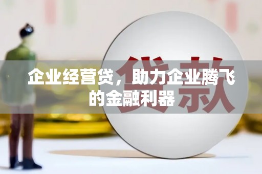 邵武企业经营贷，助力企业腾飞的金融利器